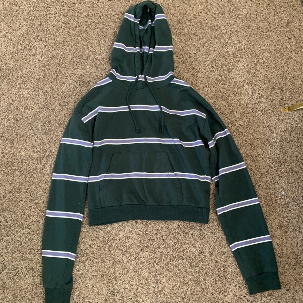 Green and Purple Striped Women’s Sweatshirt